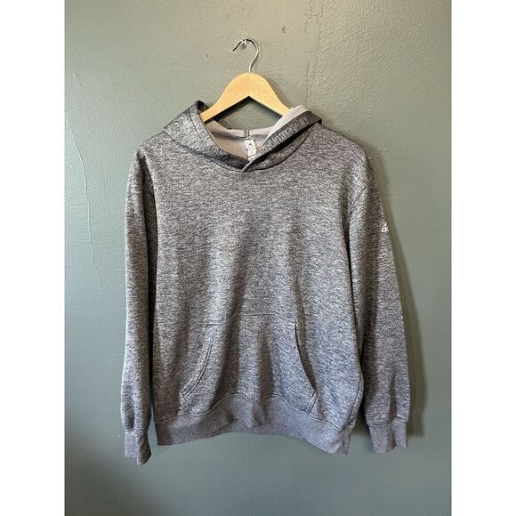Adidas Tops - Adidas Womens Gray Pullover Hooded Sweatshirt Athletic Size Medium